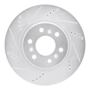 Buick TERRAZA Brake Rotor (1) - Front Left - R1 Concepts - Drilled & Slotted - Silver - `06-`09